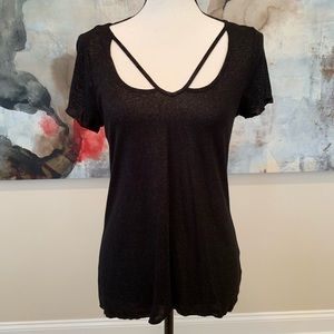 Rock and Republic black short sleeve top size xs